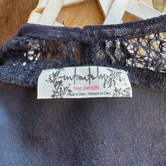 Free People Dark Navy Velvet Lace Maxi Large - Picture 4 of 5